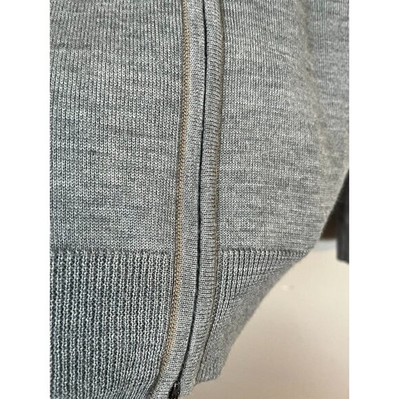 Wool Knit Sweater Men XL Gray Cardigan Neutral Minimalist Preppy Classic Resort - Picture 4 of 11